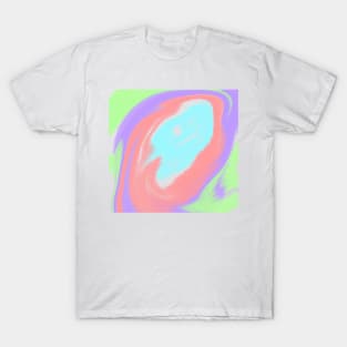 Green blue red yellow watercolor fluid paint effect T-Shirt